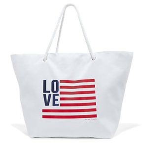 NWT American Flag Love Design Summer Tote Bag